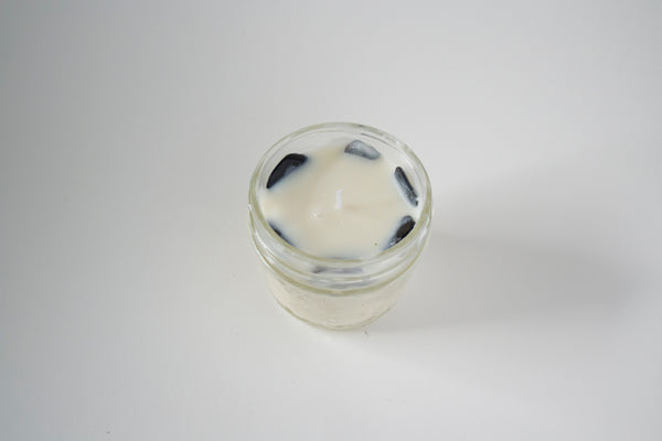 Throat Chakra Crystal Candle