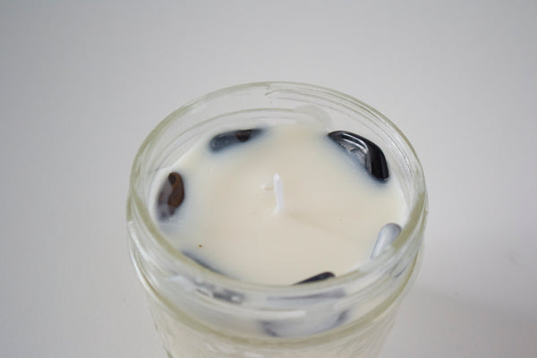 Throat Chakra Crystal Candle